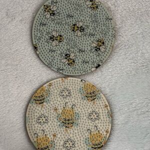 21-6. Bee Patterned Diamond Art Coasters Kit